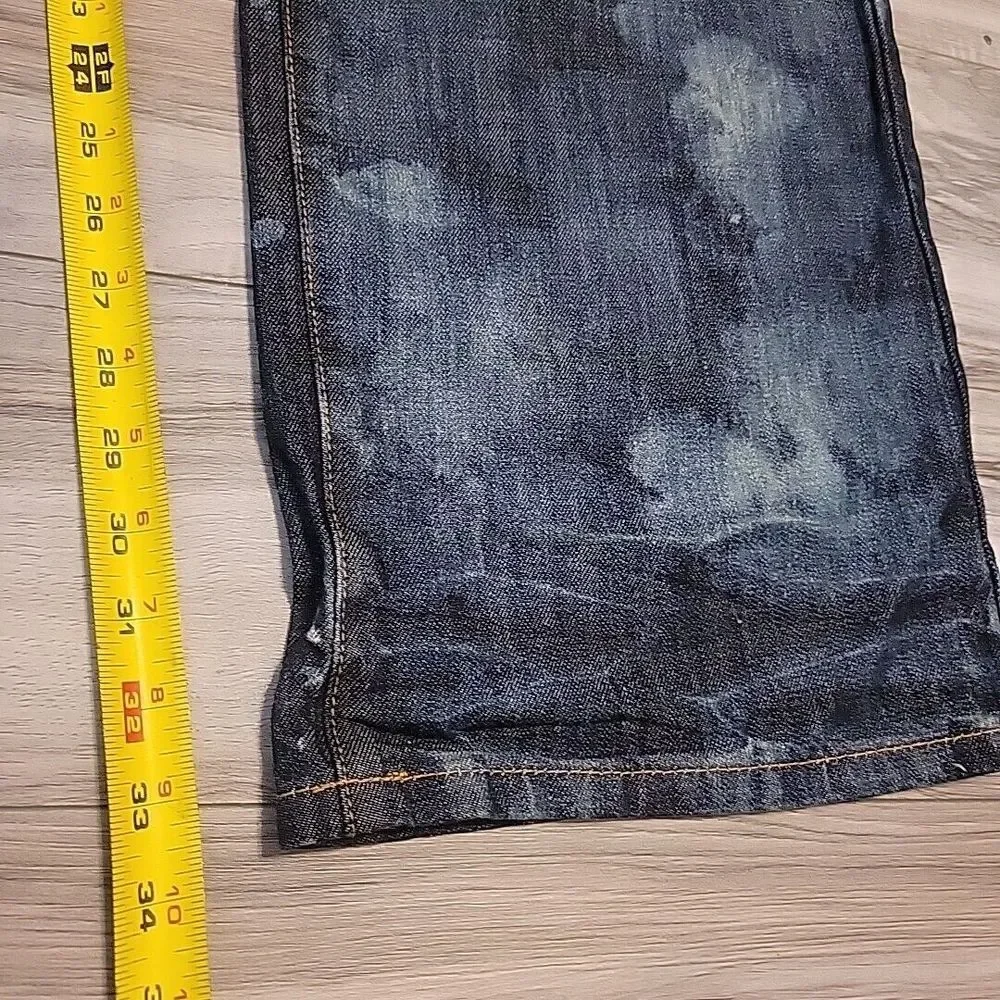Grindhouse Jeans Mens‎ 48x34 Blue Denim Distressed Silm Straight Fit